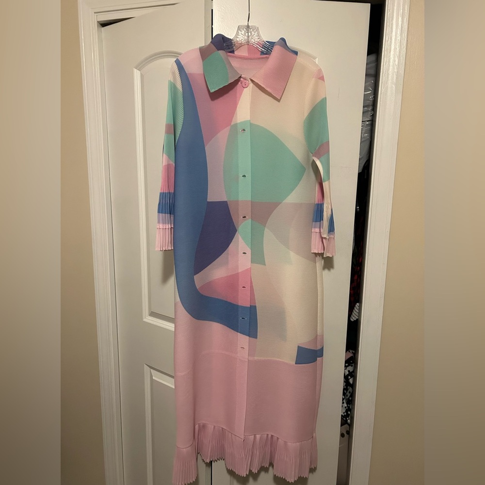 Multi colored one size jacket dress
